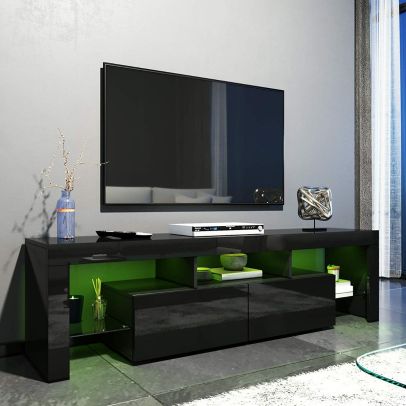 Enzo Modern 2 Doors 2 Drawers LED TV Stand Media Unit (160cms